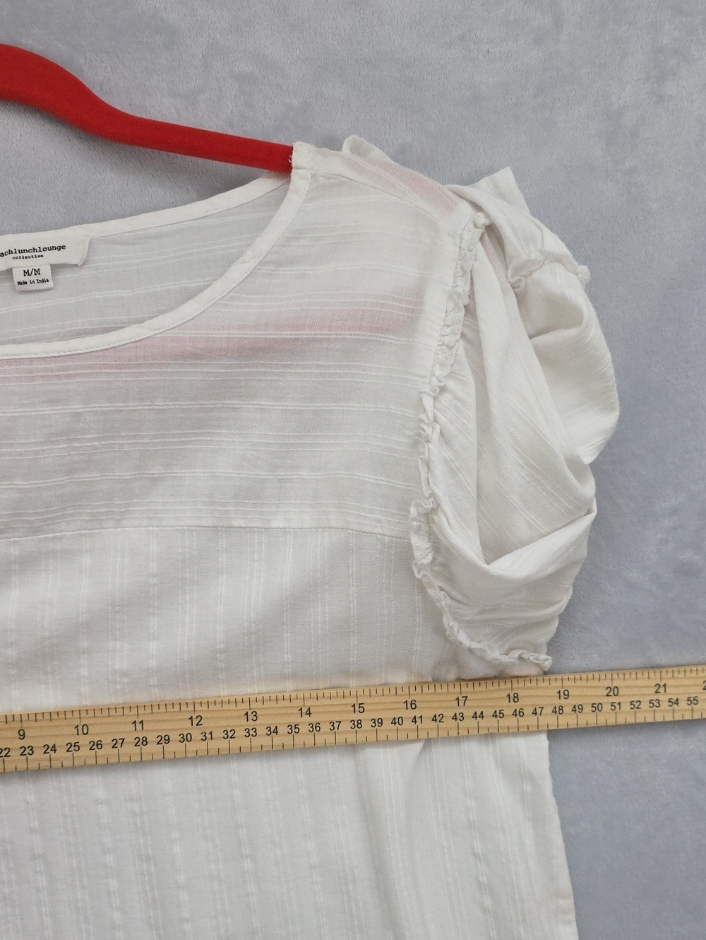 beachlunchlounge White Ruffled Sleeve Blouse - Picture 7 of 11